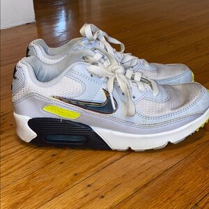 Nike Air Max size 5.5 Kids White and Yellow Sneakers
